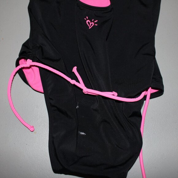 Pink & Black 1 Pcs Justice Swimsuit Size 14 - Picture 6 of 9